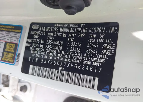 2015 Kia Sorento Ex from USA, damaged, VIN 5XYKUDA7XFG624617